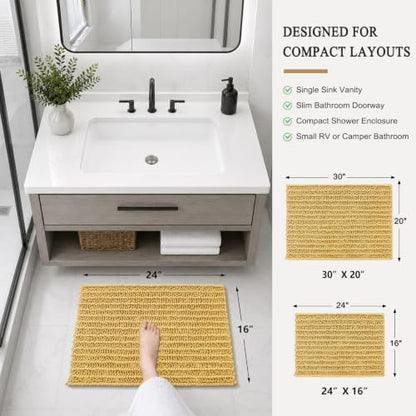 Arotive Bathroom Rugs Mat 24x16, Soft Absorbent Chenille Shaggy Bath Mat