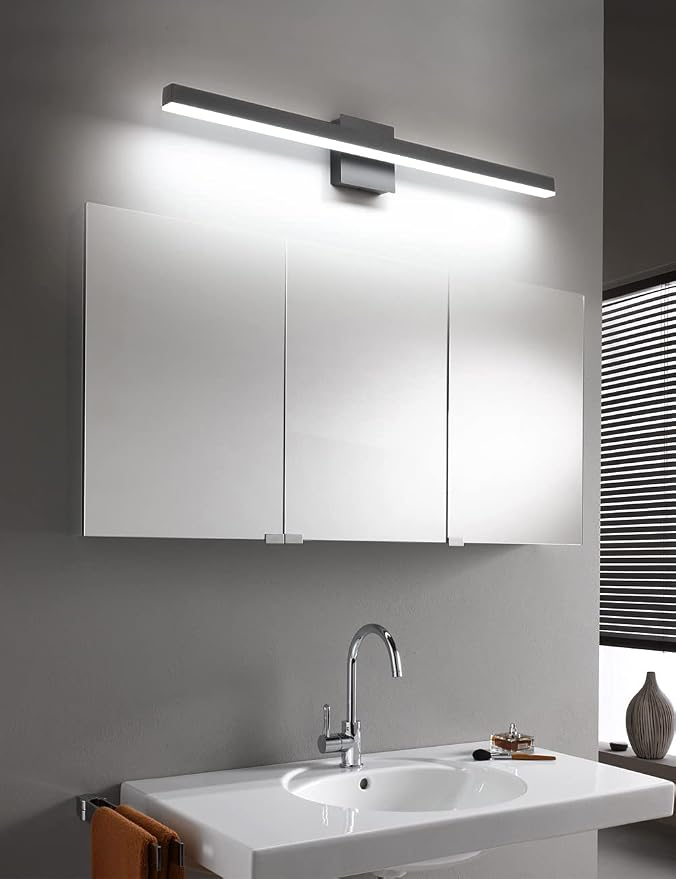 Joossnwell 35.4 inch Black Vanity Light Fixtures Industrial Bathroom Lighting Aluminum LED Sconce Lights for Over Mirror 22W 6000K