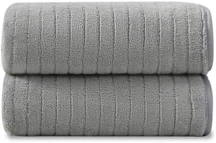 2 Piece Hand Towel Set 16"x31",Ultra Soft Bathroom Towel with Hanging Loops,100% Microfiber Towel Set,Highly Absorbent Quick Dry Hand Towel for Daily Use,Grey Towel for Bathroom,Hotel,Shower,Spa