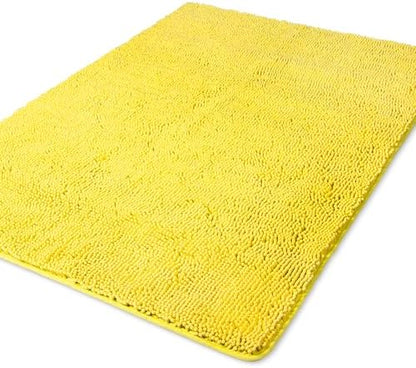 Yeaban Chenille Yellow Bathroom Rug 40"x60",Non-Slip Rubber Backing