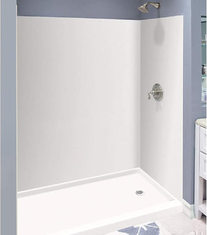 Transolid Expressions 3-Panel Shower Wall Kit | 36×60×72-in | White | Easy Install Alcove Surround