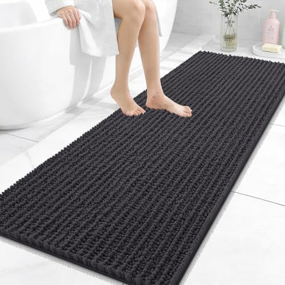 OLANLY Bathroom Runner Rugs 59x24, Thick Soft Absorbent Chenille Bath Rugs
