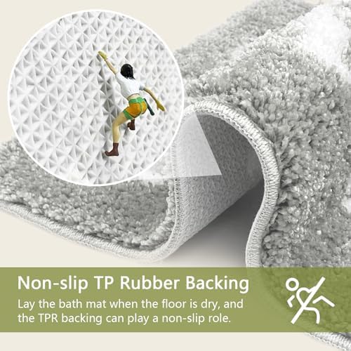 Small Get Naked Bathroom Rugs - Funny Bath Mats Non Slip Cute Carpet for Bathroom Floor Decor Water Absorbent Bath Rugs for Sink Bathtub and Shower Gray 16" x 24"