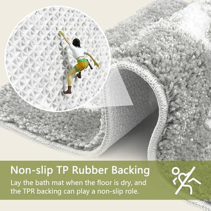 Small Get Naked Bathroom Rugs - Funny Bath Mats Non Slip Cute Carpet for Bathroom Floor Decor Water Absorbent Bath Rugs for Sink Bathtub and Shower Gray 16" x 24"