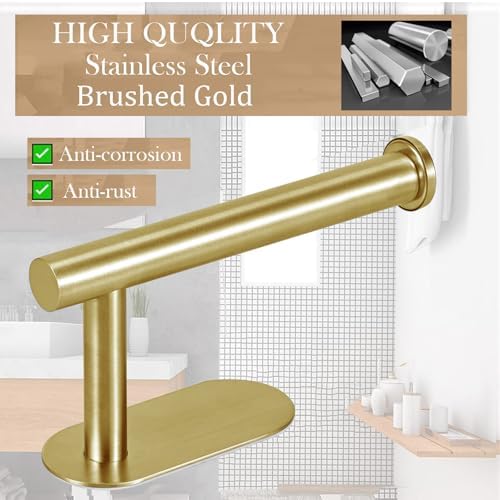 JOPOFI Self Adhesive Toilet Paper Holder - Brushed Gold（2 Pcs）
