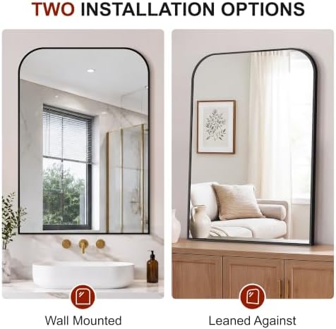 Bathroom Black Vanity Mirror for Over Sink, 40" x 28"
