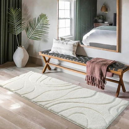 DEXDE Bathroom Rugs Runner Non-Slip Mat for Bathroom Floor, 24X72 White