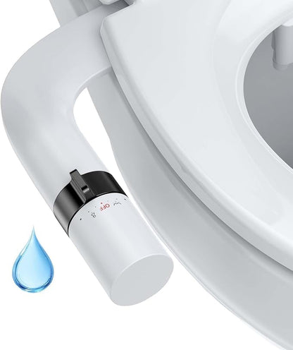 Bidet Attachment for Toilet, Non-Electric Dual Nozzle Bidet Sprayer with Adjustable Water Pressure, Cold Water Toilet Seat Attachment for Feminine and Personal Hygiene