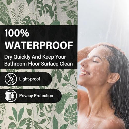 Vintage Boho Tropical Green Botanical Shower Curtain 72x72 Inches