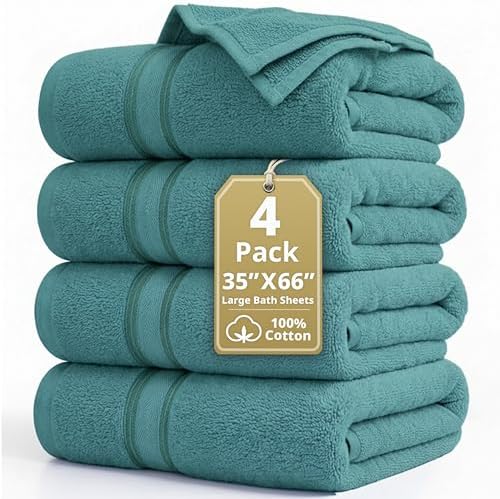 LANE LINEN Large Bath Sheet Soft Absorbent Quick Dry 100% Cotton - Teal