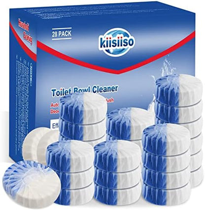 KIISIISO Toilet Bowl Cleaners, Long-Lasting 28 PACK Blue&White, Commercial Household Bathroom Cleaner,Automatic Toilet Tank Cleaners, Multipurpose Janitorial Deodorizers