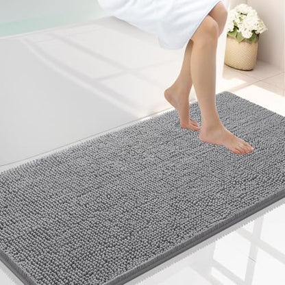Smiry Bathroom Rugs 44X24, Luxury Chenille Extra Soft Absorbent Bath Mat