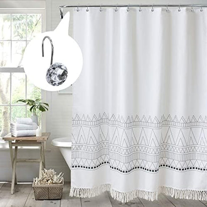 White Diamond Crystal Bling Shower Curtain Hooks Rings for Bathroom,24PCS