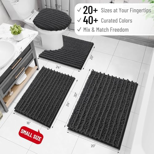 Arotive Bathroom Rugs Mat 47x32, Soft Absorbent Chenille Shaggy Bath Mat