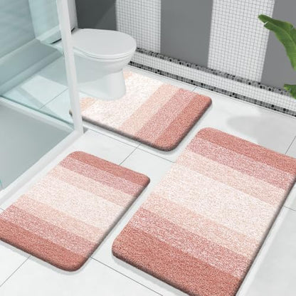 OLANLY Microfiber Bathroom Rugs Sets 3 Piece, 30"x20"+24"x16"+24"x20"