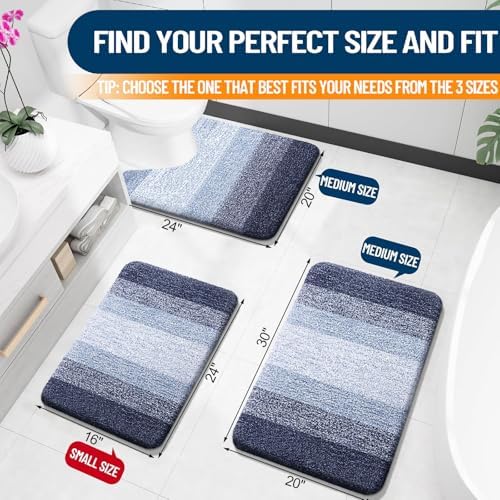 OLANLY Bathroom Runner Rug 45x27, Extra Soft Absorbent Microfiber Bath Rugs