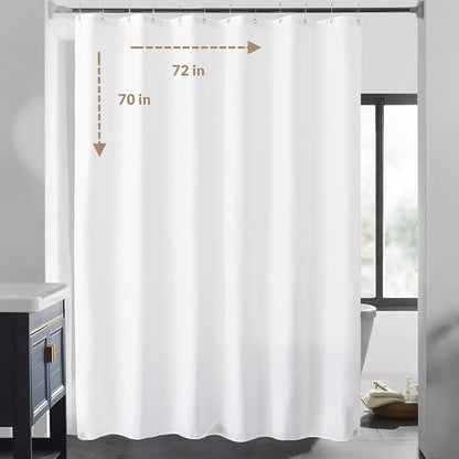 Felisa Waterproof Fabric Shower Curtain Liner with 3 Large Magnets,72 x 70 inches Hotel Quality & Soft Cloth Shower Curtain,Washable White Shower Curtain for Bathroom