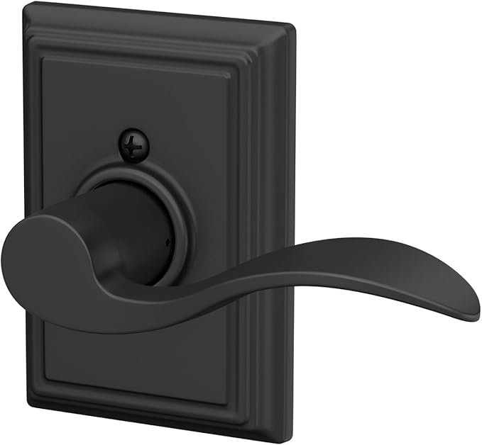SCHLAGE Accent Lever with Addison Trim Non-Turning Lock in Matte Black - Left Handed - F170 ACC 622 ADD LH