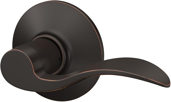 Schlage F10 ACC 716 Accent Door Lever, Hall & Closet Passage Lock, Aged Bronze