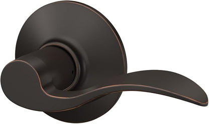 Schlage F10 ACC 716 Accent Door Lever, Hall & Closet Passage Lock, Aged Bronze