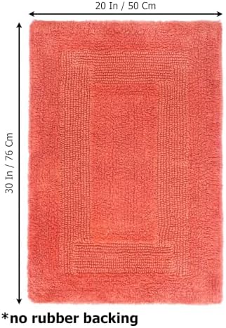 COTTON CRAFT Bath Rugs - 2 Pack Large 20x30 Soft Plush Bath Mats - Coral