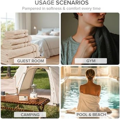 Comfort Spaces 4 Pc Bath Sheet Set 30x60, 100% Cotton 400GSM, Dark Grey