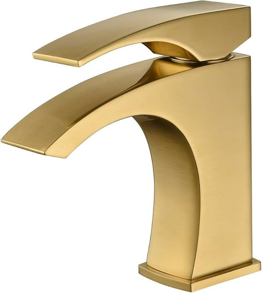 Dawn AB77 1586MAG Single-Lever Lavatory Faucet, Matte Gold, Drain Included