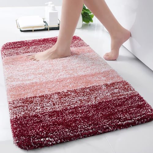 Arotive Microfiber Bathroom Rugs, Shaggy Soft Absorbent Bath Rug, 30x17