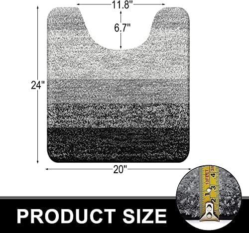 OLANLY Luxury Toilet Rugs U-Shaped 24x20, Soft Absorbent Microfiber Mat