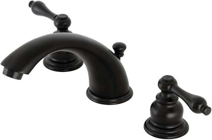 Kingston Brass KB970AL Victorian Widespread Bathroom Faucet, Matte Black