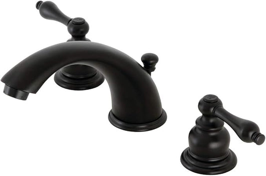 Kingston Brass KB970AL Victorian Widespread Bathroom Faucet, Matte Black