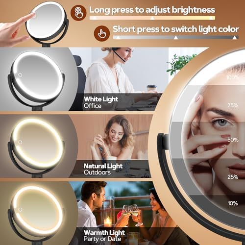 B Beauty Planet Vanity Mirror with Lights, Magnifying Makeup Mirror 30X/1X