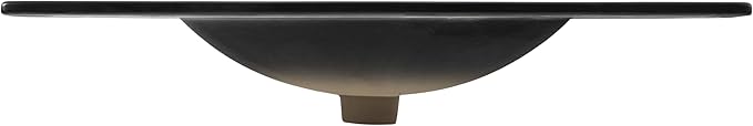JONATHAN Y SNK1003D Ancillary 3-Hole 36 in. W x 18.25 in. D Classic Contemporary Rectangular Ceramic Single Sink Basin Vanity Top, Black Marble Effect