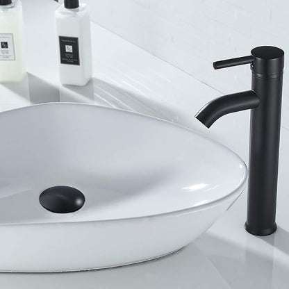 Bathroom Sink Drain Without Overflow Vessel Sink Lavatory Vanity Pop Up Drain Stopper Matte Black