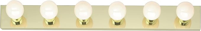 Nuvo SF77/190 36-Inch Six Light Vanity Strip, Polished Brass, 36" 6 light