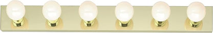 Nuvo SF77/190 36-Inch Six Light Vanity Strip, Polished Brass, 36" 6 light