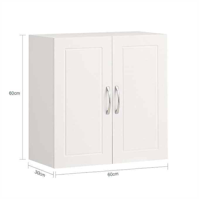 Haotian Wall Cabinet, Bathroom Storage, 23.6 x 11.8 x 23.6 in, MDF, White | Floating Wall Linen Storage Cabinet With Adjustable Shelf, Multi-Scene Bathroom Cabinet For Daily Home Storage, FRG231-W