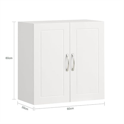 Haotian Wall Cabinet, Bathroom Storage, 23.6 x 11.8 x 23.6 in, MDF, White | Floating Wall Linen Storage Cabinet With Adjustable Shelf, Multi-Scene Bathroom Cabinet For Daily Home Storage, FRG231-W