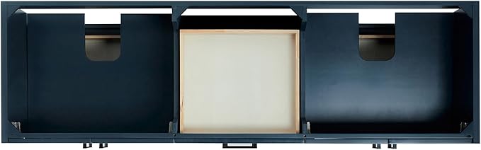ARIEL Kelly 72-inch Bathroom Vanity with Sink,Solid Wood, 1.5-inch Italian Carrara Marble Countertop, Double Rectangular Porcelain Sink, 4 Soft Closing Doors, 5 Dovetail Drawers, Midnight Blue