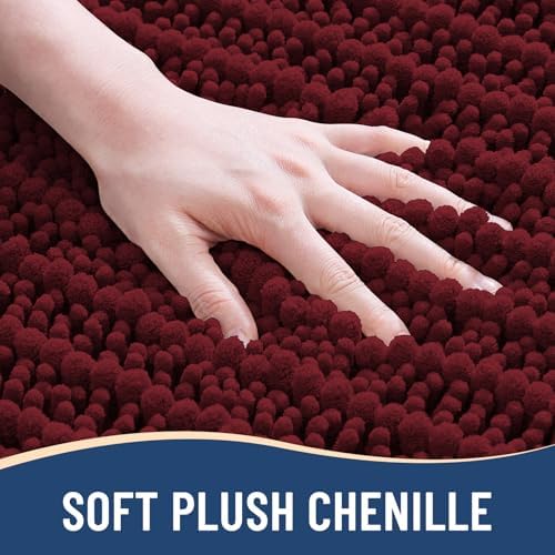 Arotive Round Bathroom Rugs 24x24, Soft Absorbent Chenille Shaggy Bath Mat