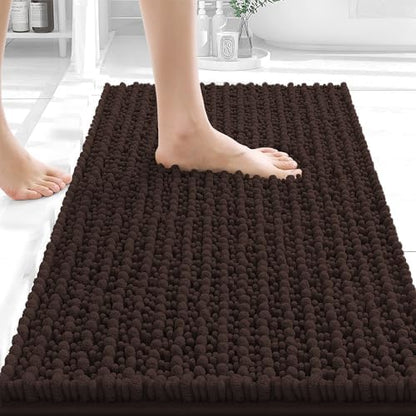 OLANLY Small Bathroom Rugs 24x16, Thick Soft Absorbent Chenille Bath Rugs