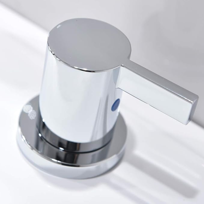 Phiestina Widespread Bathroom Sink Faucet, 3 Hole 8 Inch Chrome Finish, Modern Vanity Faucet with Metal Pop Up Drain, WF015-1-C