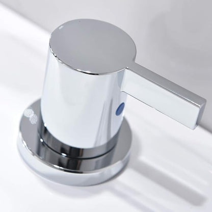 Phiestina Widespread Bathroom Sink Faucet, 3 Hole 8 Inch Chrome Finish, Modern Vanity Faucet with Metal Pop Up Drain, WF015-1-C