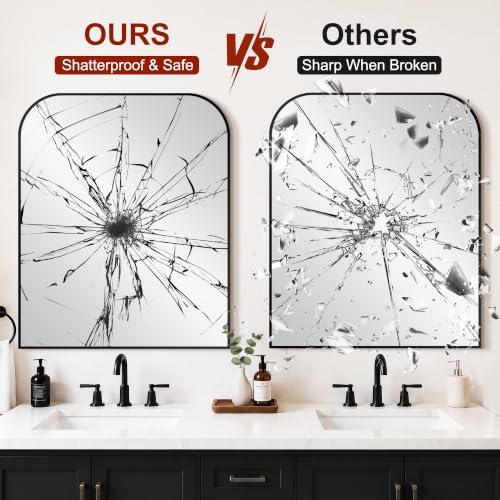 Bathroom Black Vanity Mirror for Over Sink, 36" x 30"-2pcs