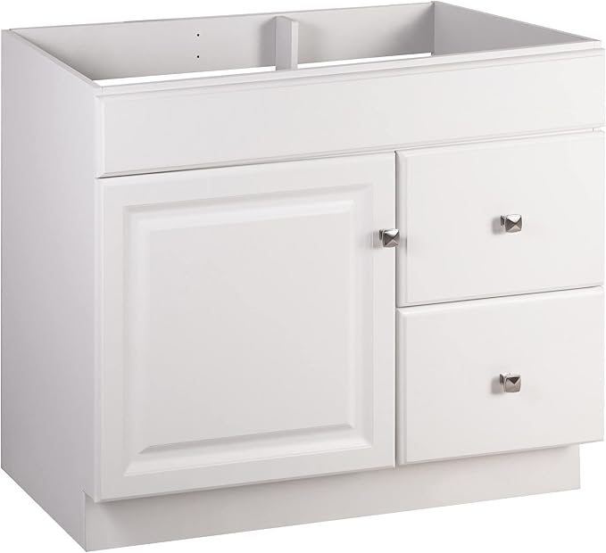 Design House Wyndham 36-Inch Bathroom Vanity Cabinet, Ready to Assemble, White, 597229