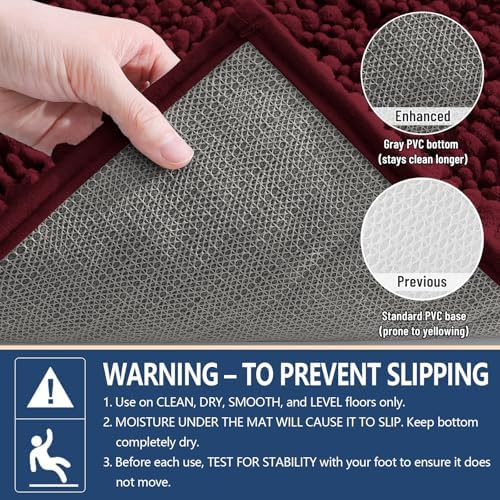 Arotive Toilet Rugs U-Shaped 24x20, Soft Absorbent Chenille Shaggy Bath Mat