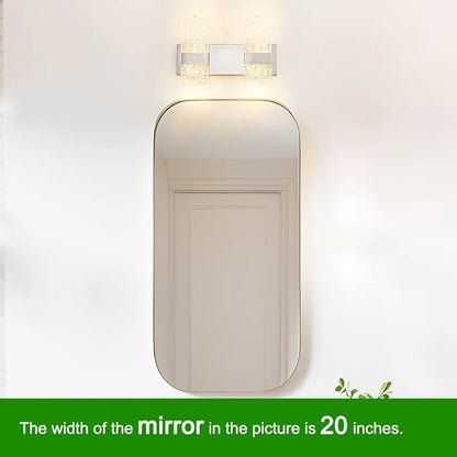 Modern Brushed Nickel 4-Lights Bathroom Vanity Light, LED Bathroom Light Fixtures Over Mirror, Dimmable Acrylic Wall Lighting Fixtures, Hardwired Wall Light(H9.25in, L13.78in)