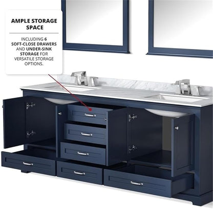 Dukes 80 in. W x 22 in. D Navy Blue Double Bath Vanity