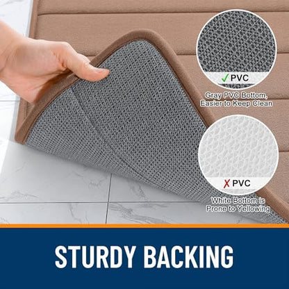 OLANLY Memory Foam Long Bathroom Rugs Runner 44x24, Super Soft Absorbent
