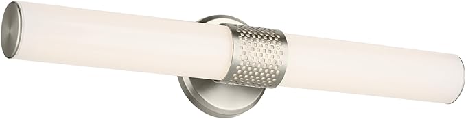 Kichler Sashi 24.25" LED Medium Bath Bar with White Glass in Brushed Nickel, Modern, for Vanity, Fireplace, Buffet, Hallway, Vanity Mirror, (24.25" W x 5" H) 55192NILED
